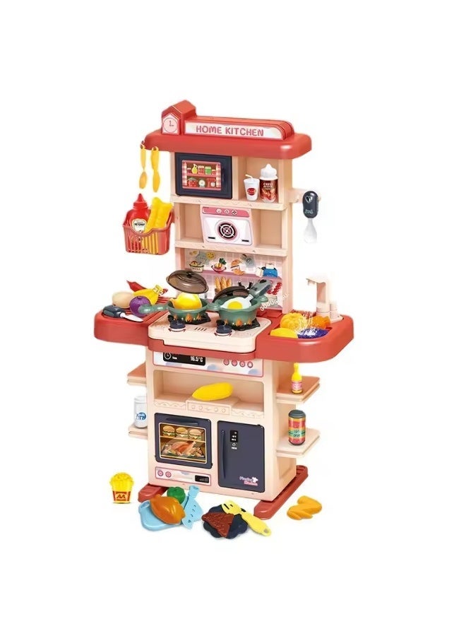 Realistic Kids Kitchen Playset with Lights & Sounds – Pretend Cooking Stove, Sink & Oven Toy with Spray Feature - Image 2